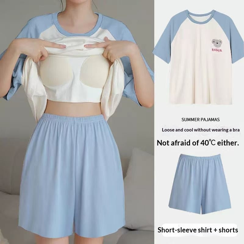 Womens Padded Bra Sleepwear Set