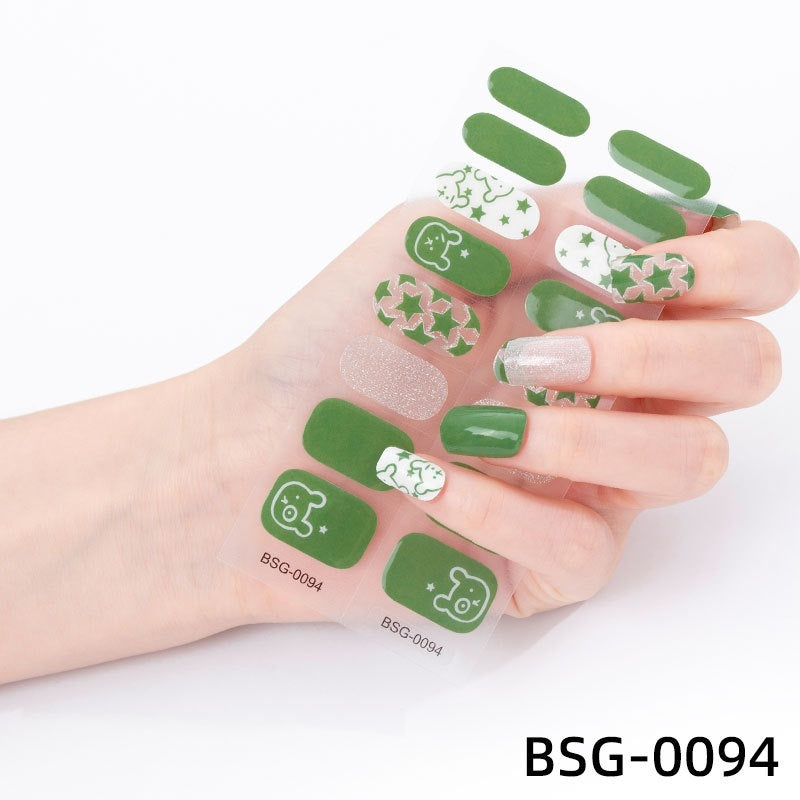 Semi-cured Nail Stickers Gel 3d Bronzing UV Nail Nail Stickers Paper