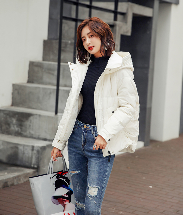 Long Sleeve Mid-Length Pocket Zip Cotton Jacket