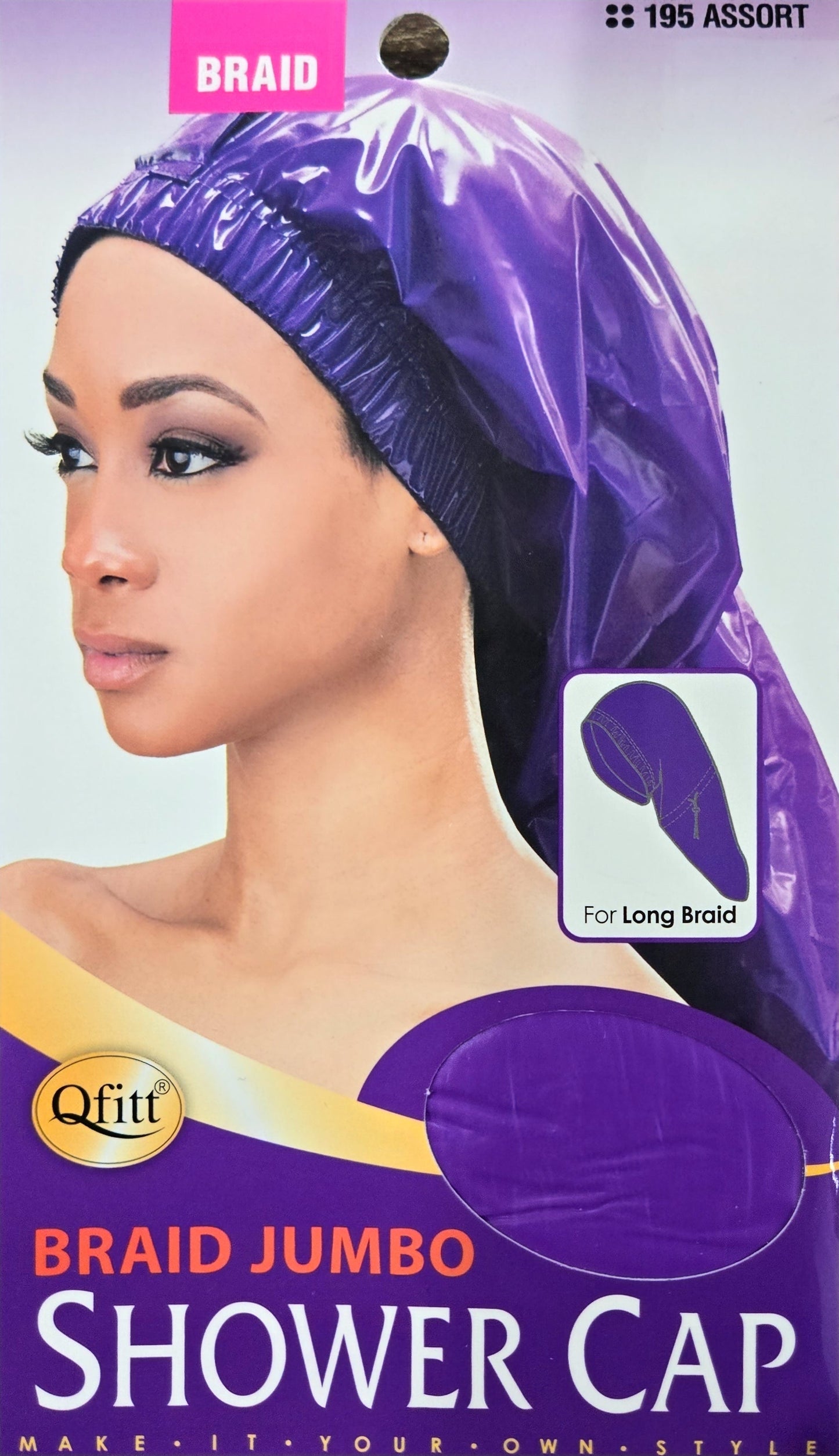 Qfitt Braid Jumbo Shower Cap, 1 pc