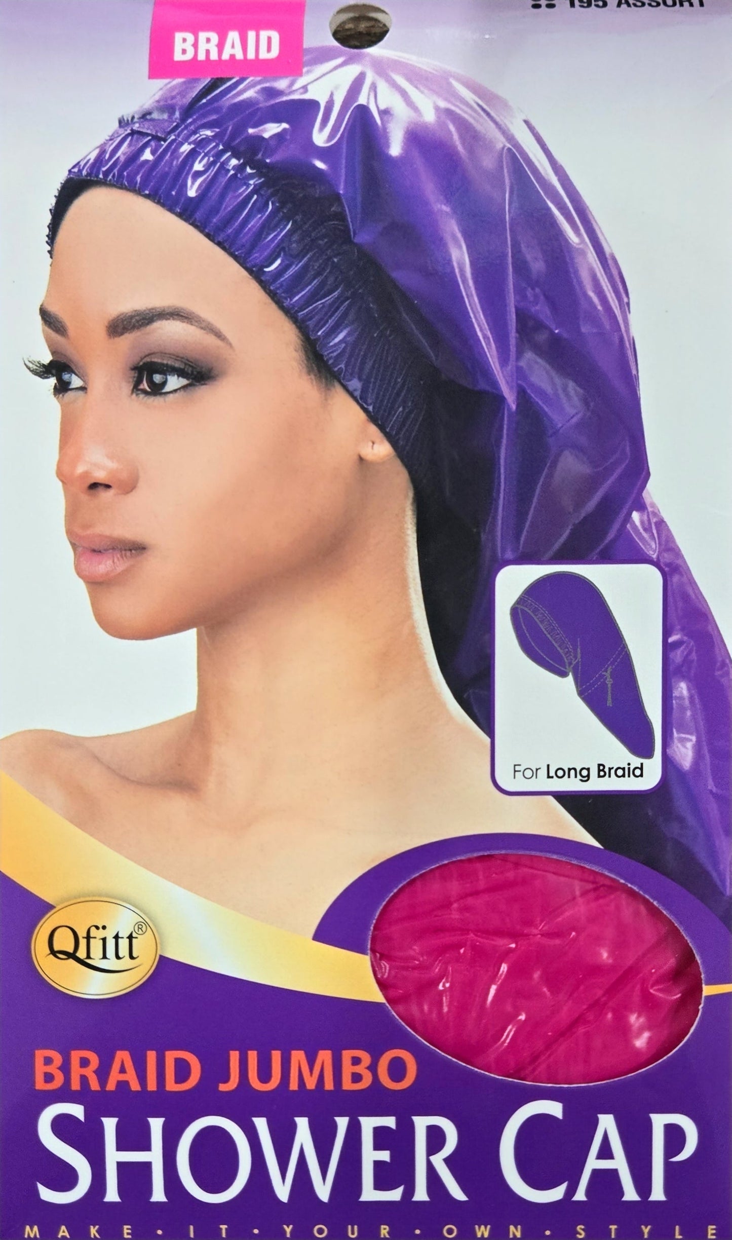 Qfitt Braid Jumbo Shower Cap, 1 pc