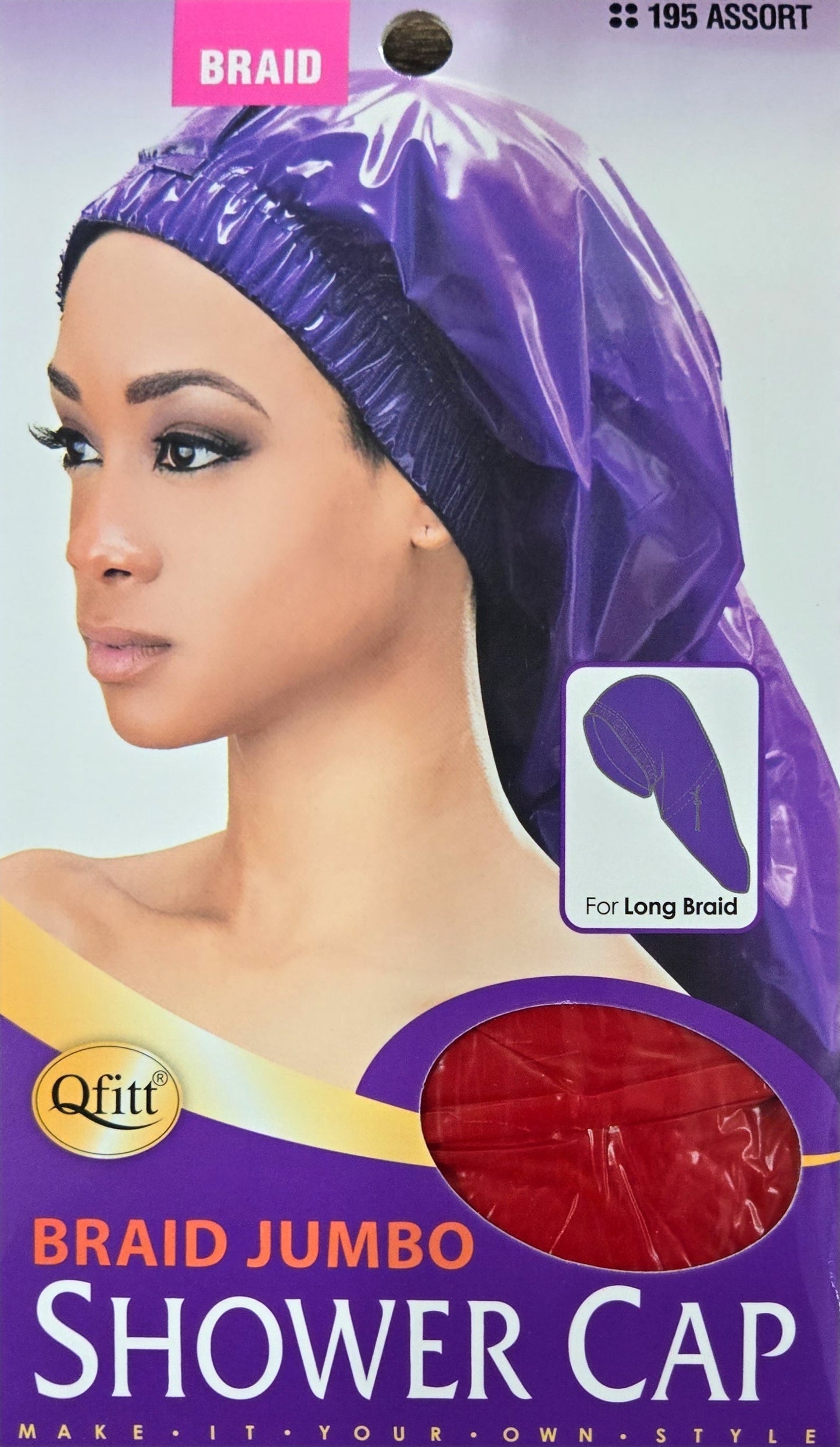 Qfitt Braid Jumbo Shower Cap, 1 pc