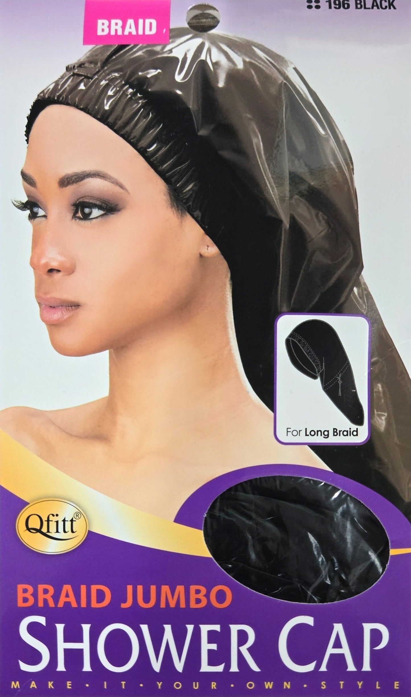 Qfitt Braid Jumbo Shower Cap, 1 pc
