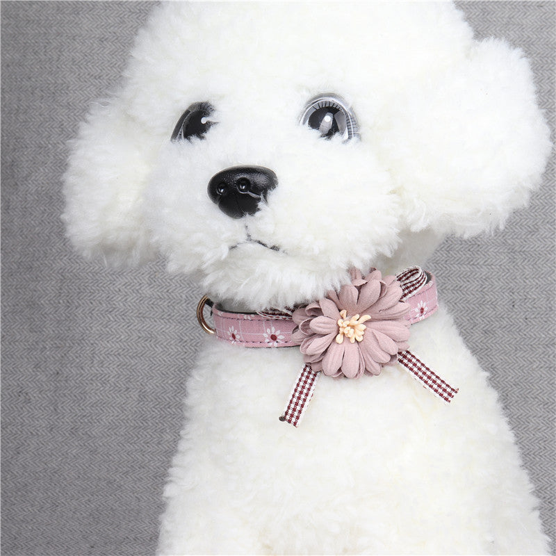 Pet cat dog collar cute flowers