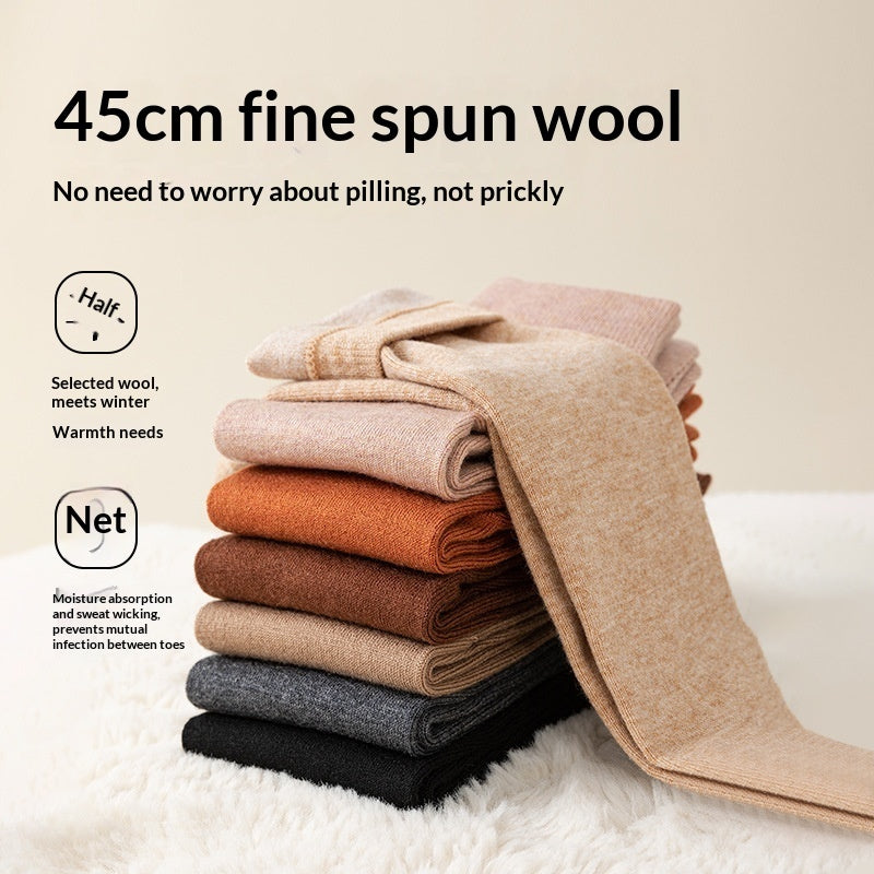 Wool Five-toe Women Mid-calf Five-toe Socks Winter Warm Long Winter Ladies Anti-slip Thickened Stockings