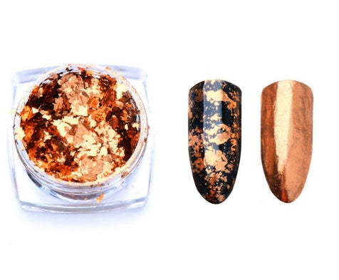 Aluminio Nail Flakes Glitters Oro Plata Rojo