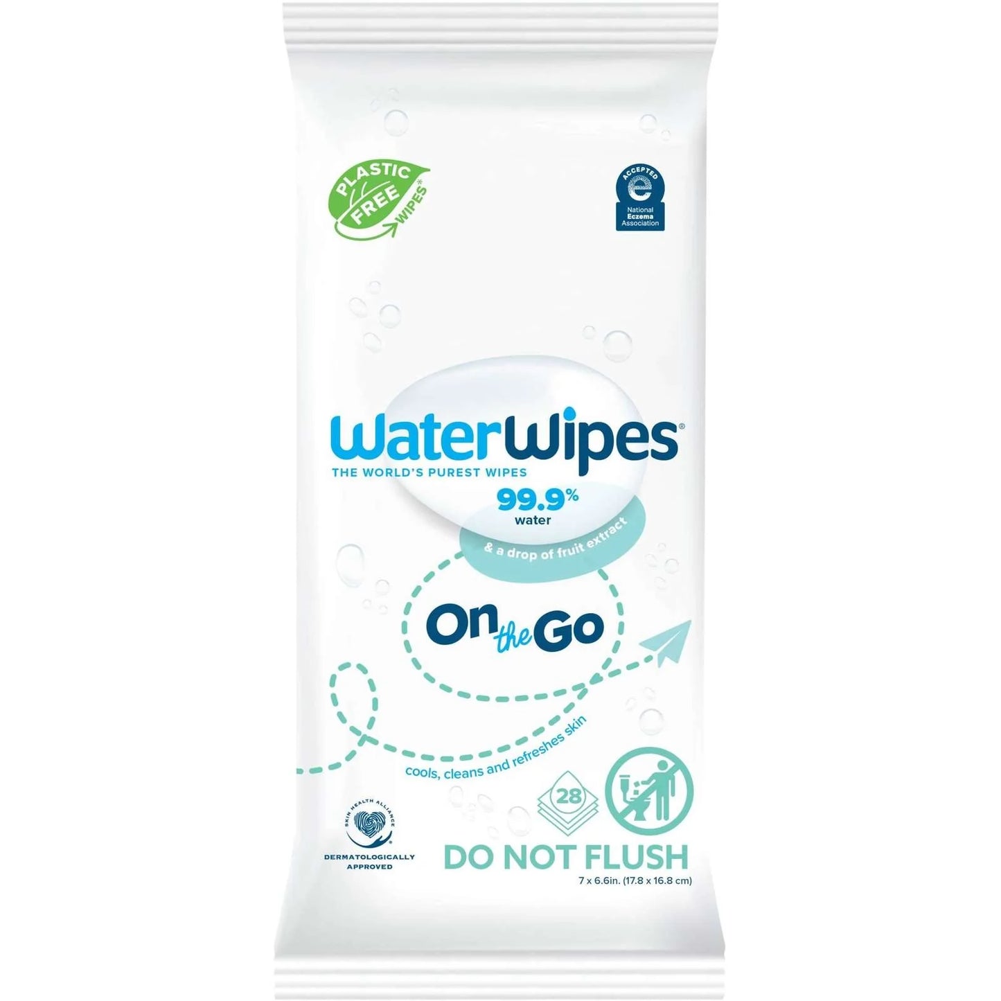 WaterWipes Sensitive+ On The Go Wipes 3-In-1  Unscented & Hypoallergenic 28 Ct