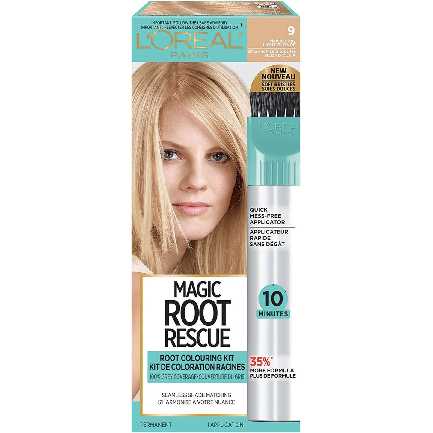 Root Rescue L'Oreal Paris Magic 10 Minute Hair Coloring Kit, 4 Dark Brown, 1 Kit
