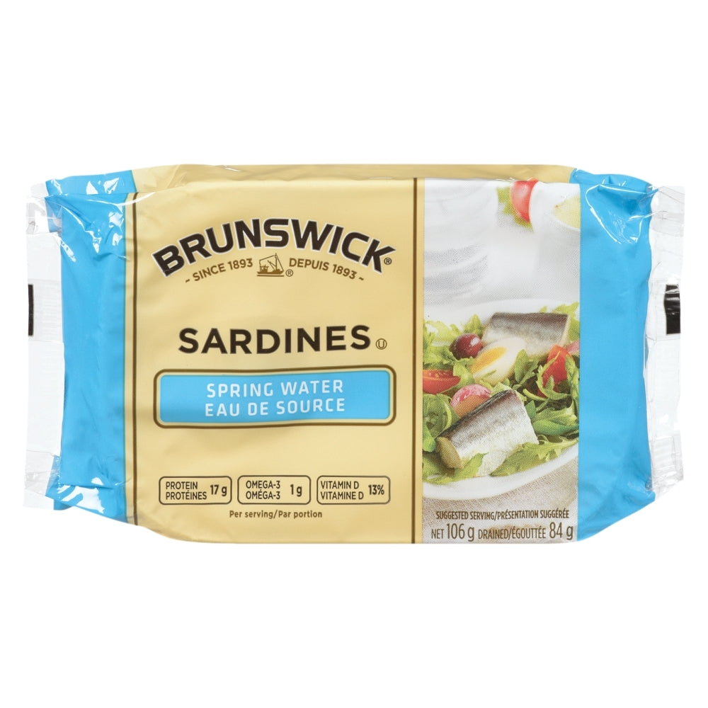 Brunswick Sardine Fillets In Spring Water No Salt Added 3.75 Oz