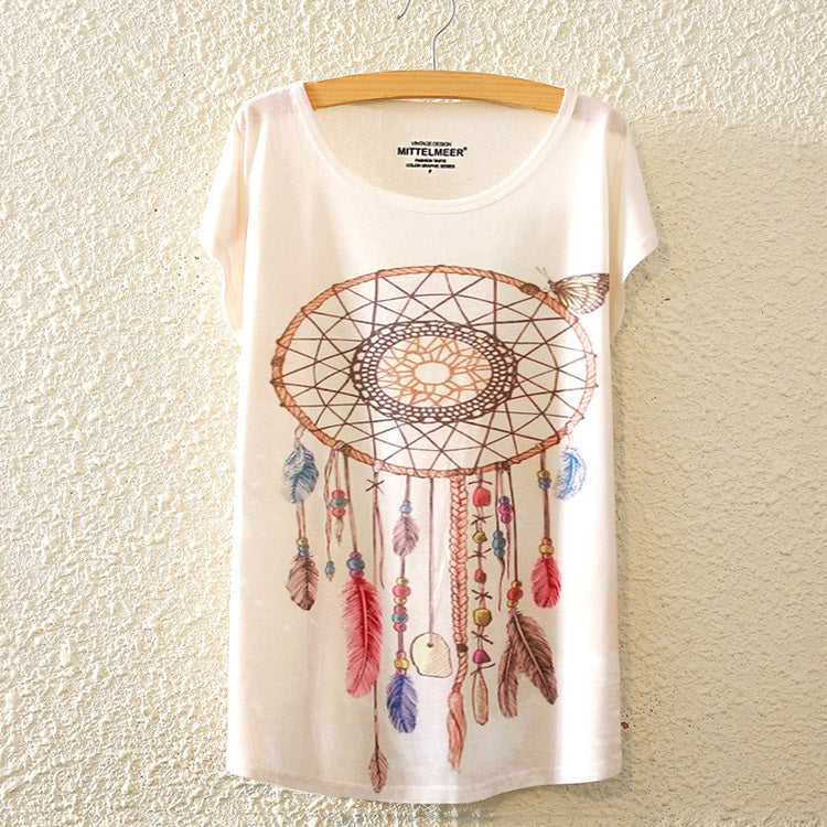 New Fashion Summer Harajuku Animal Cat Print Shirt O-Neck Short Sleeve T Shirt Women Tops White T-shirt