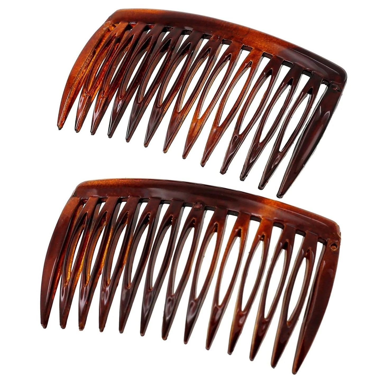 Camila Paris AD825/2 French Hair Side Comb, Small, Curved Tortoise Shell French Twist Hair Combs Decorative, Strong Hold Hair Clips For Women Bun Chignon Up-Do Girls Hair Accessories, Made In France