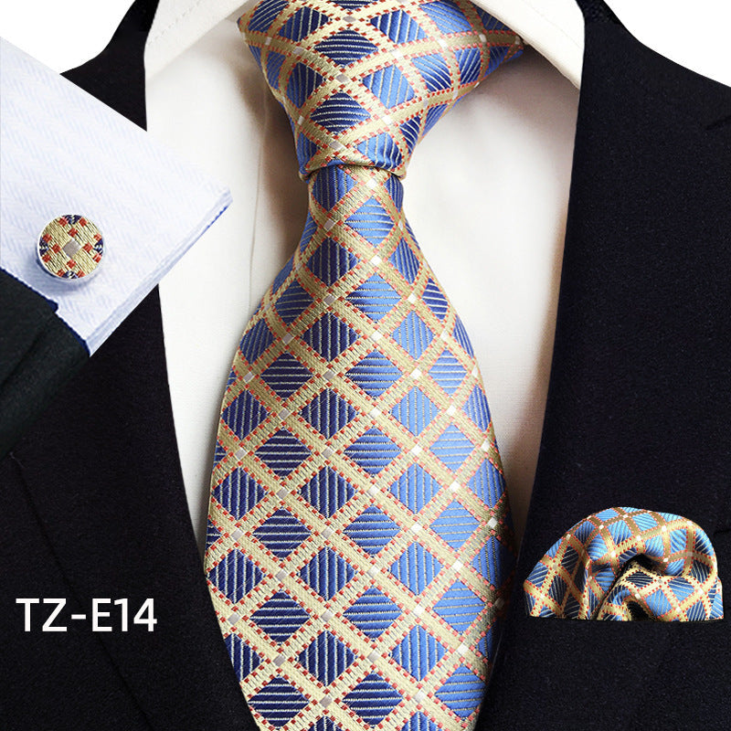 Paisley Tie Square Scarf Pocket Square Cufflinks Three-piece Set