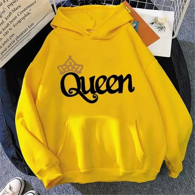QUEEN Print Hoodies Fleece Hooded Sweatshir