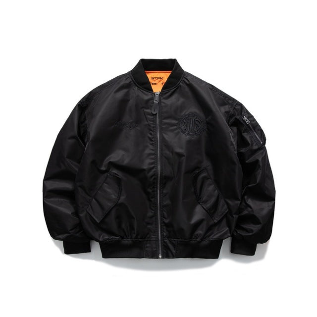 Men's Oversized Hip Hop Bomber Jacket for Spring/Fall