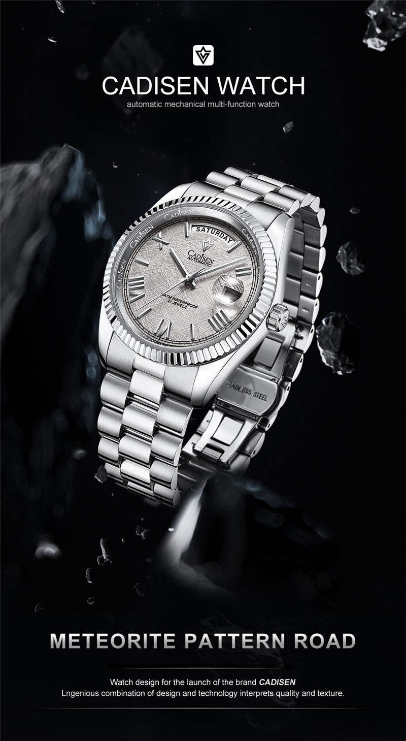Men's Automatic Stainless Steel Sapphire Calendar Watch