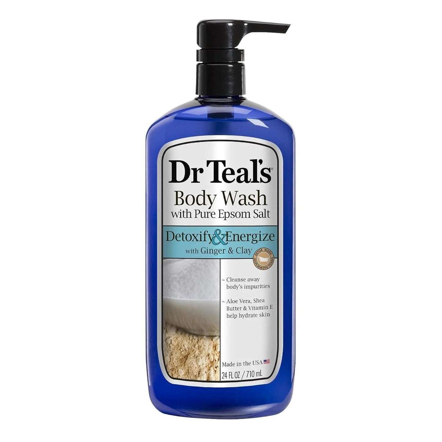 Dr Teal's Pure Epsom Salt Body Wash, Detoxify & Energize 24 Oz