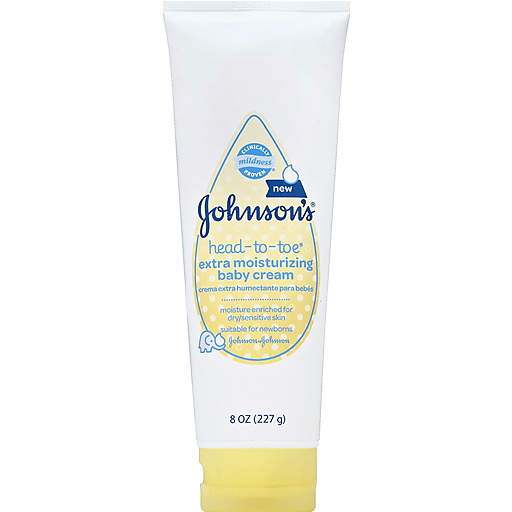 Johnson's Head-to-Toe Extra Moisturizing Baby Cream, 8 Oz