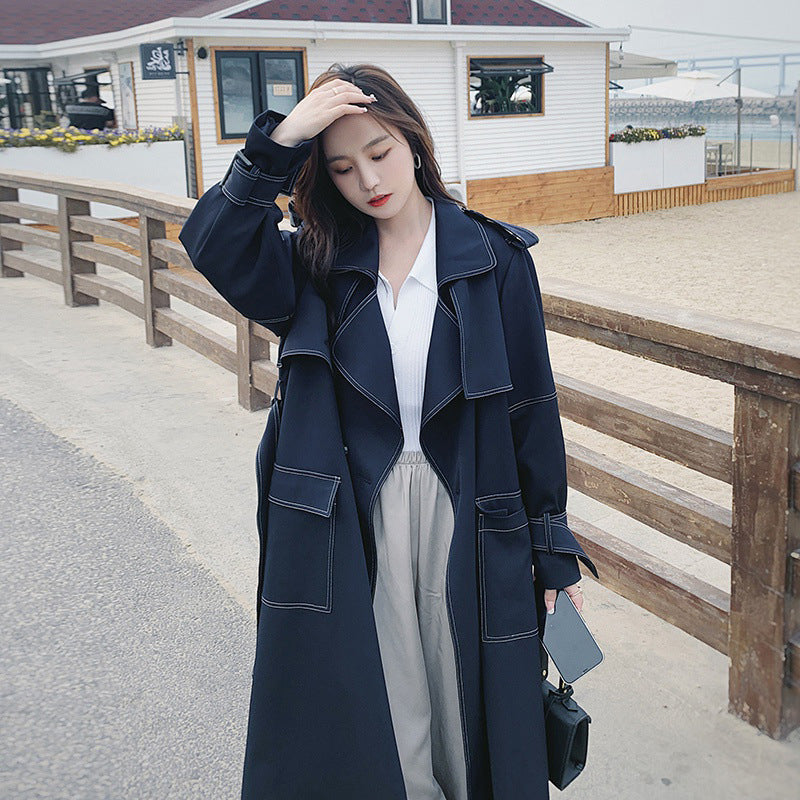 Mid-Length British Windbreaker Jacket for Street Style