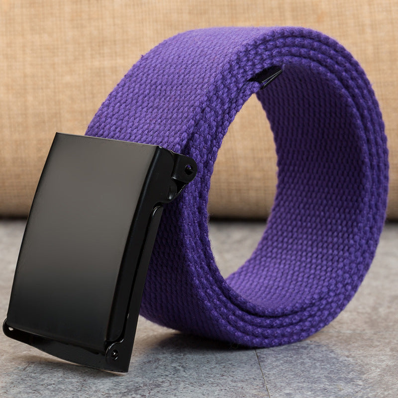 Snap-Clasp Canvas Mens Candy-Colored Belt