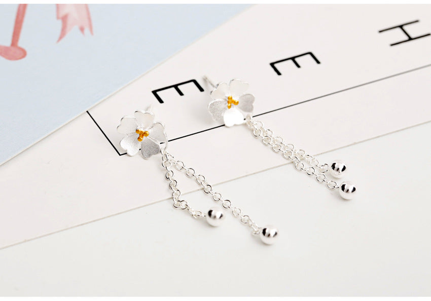 Sterling Silver Fashion Hundred Cherry Blossom Ear Jewelry