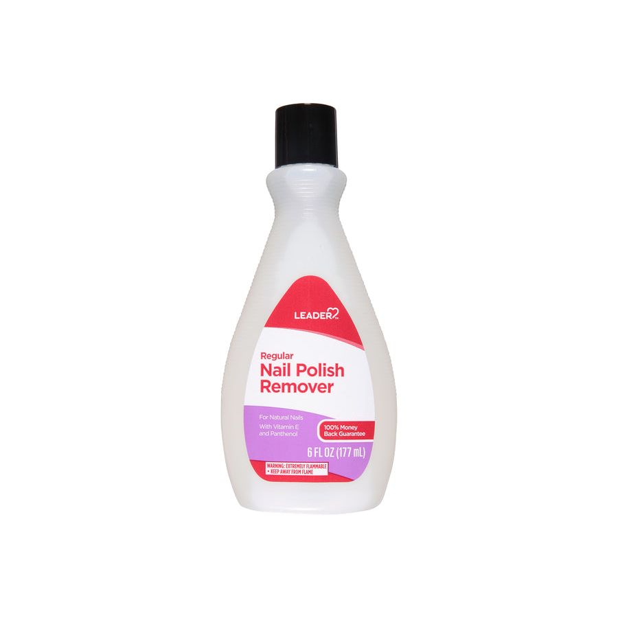 Leader Regular Nail Polish Remover - Strengthening Formula, 6 fl oz Liquid