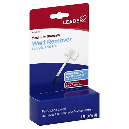 Leader Maximum Strength Wart Remover Treatment Liquid, 0.31 Oz