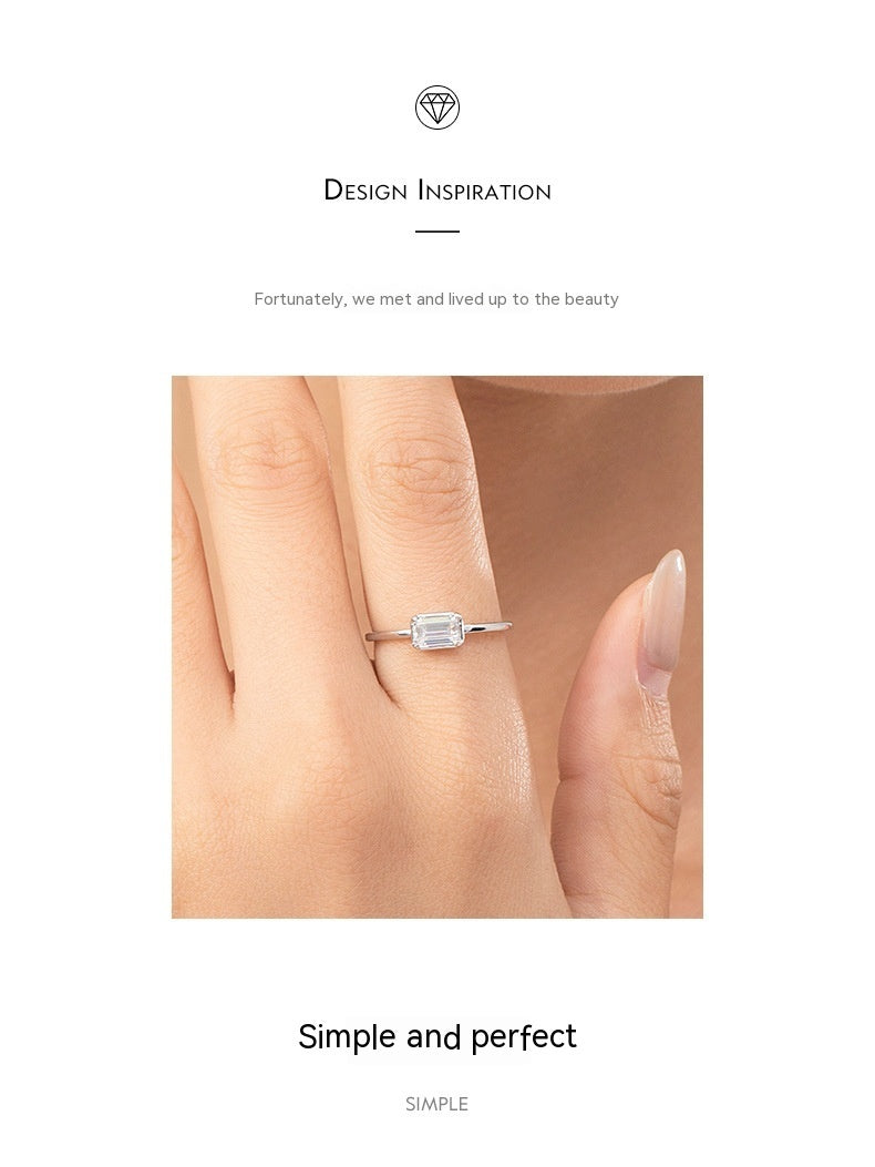 S925 Sterling Silver Heart Engagement Ring