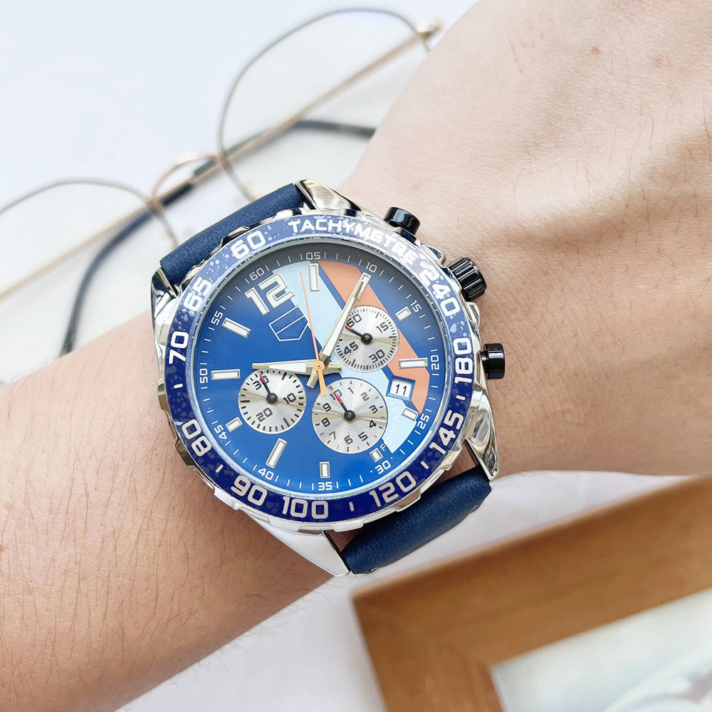 Men's Multifunction Leather Watch