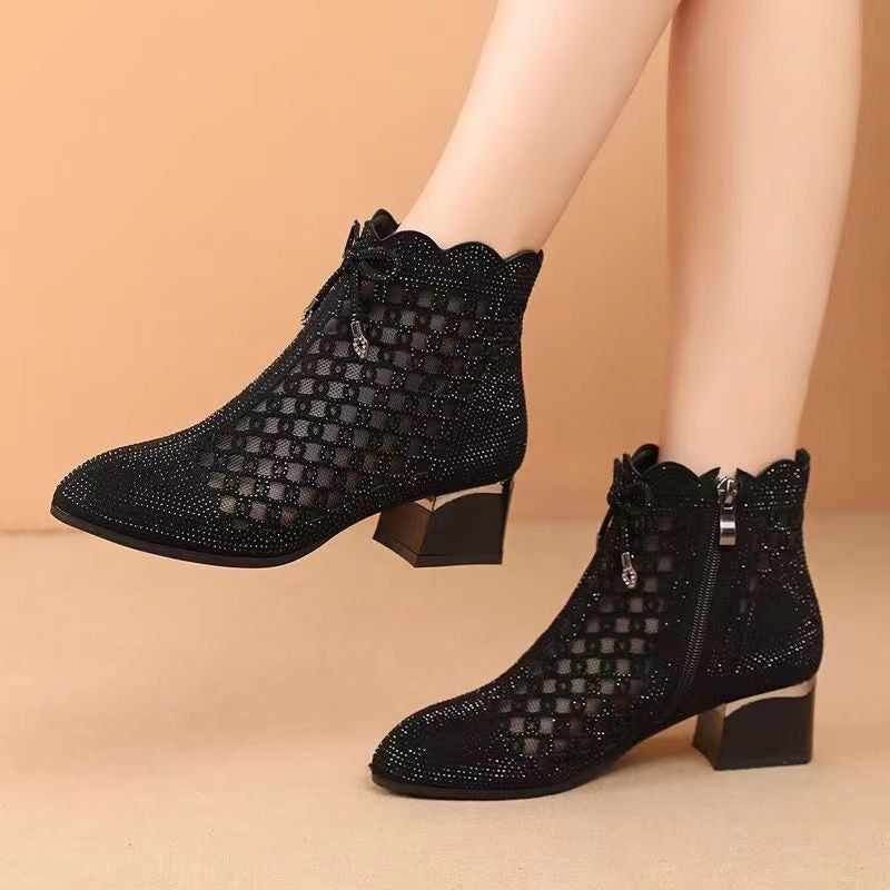 Summer Cutout Mesh Ankle Boots for Women