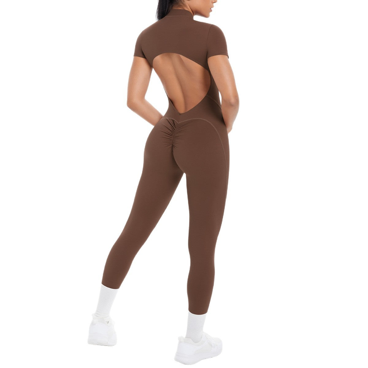 Women's European And American Skinny Hollow-out Short Sleeve Rompers