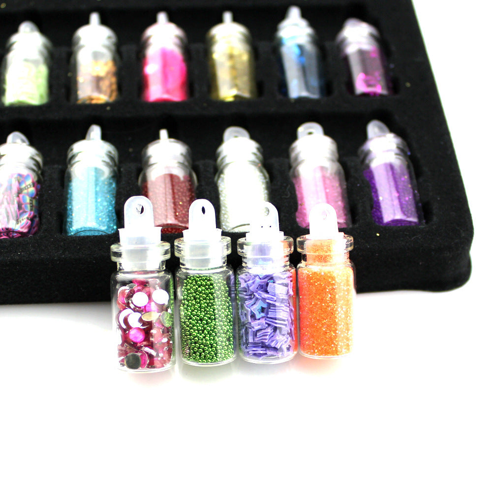 48-in-1 Nail Jewelry Set with Sequins Powder