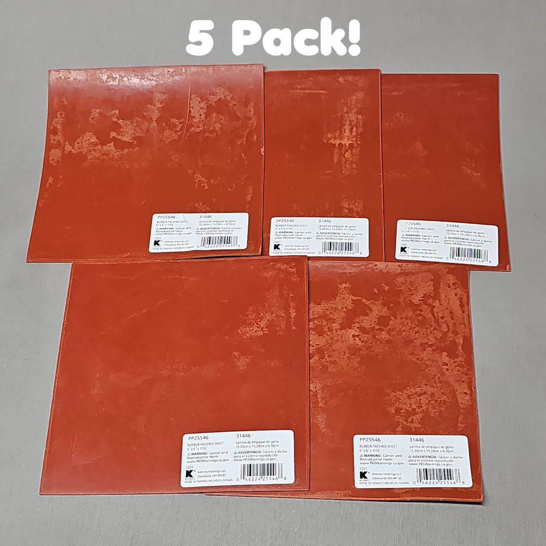 KEENEY Plumb Pak Rubber Packing Sheet 5-Pk 6 x 6 x 1/16" PP25546 (New)