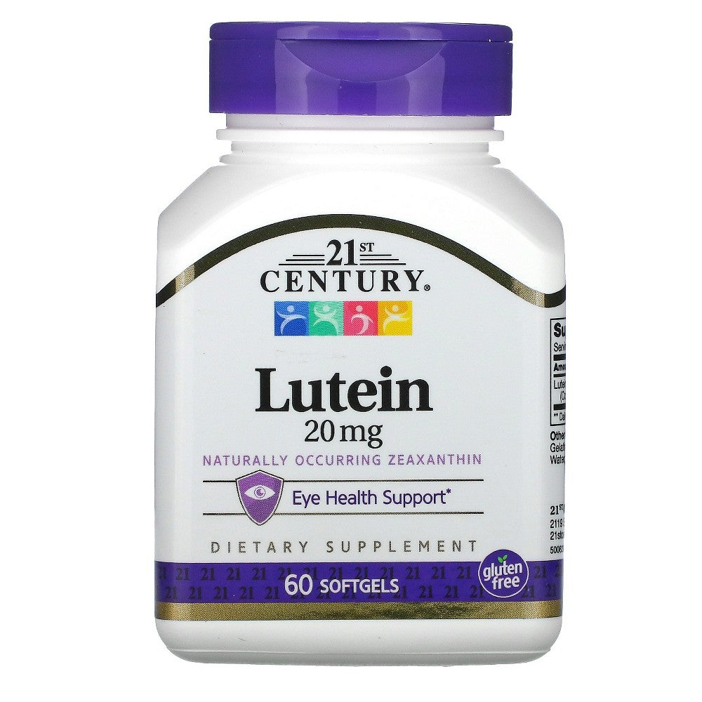 21st Century Lutein 20 mg - Eye Health Support Supplement, 60 Softgels