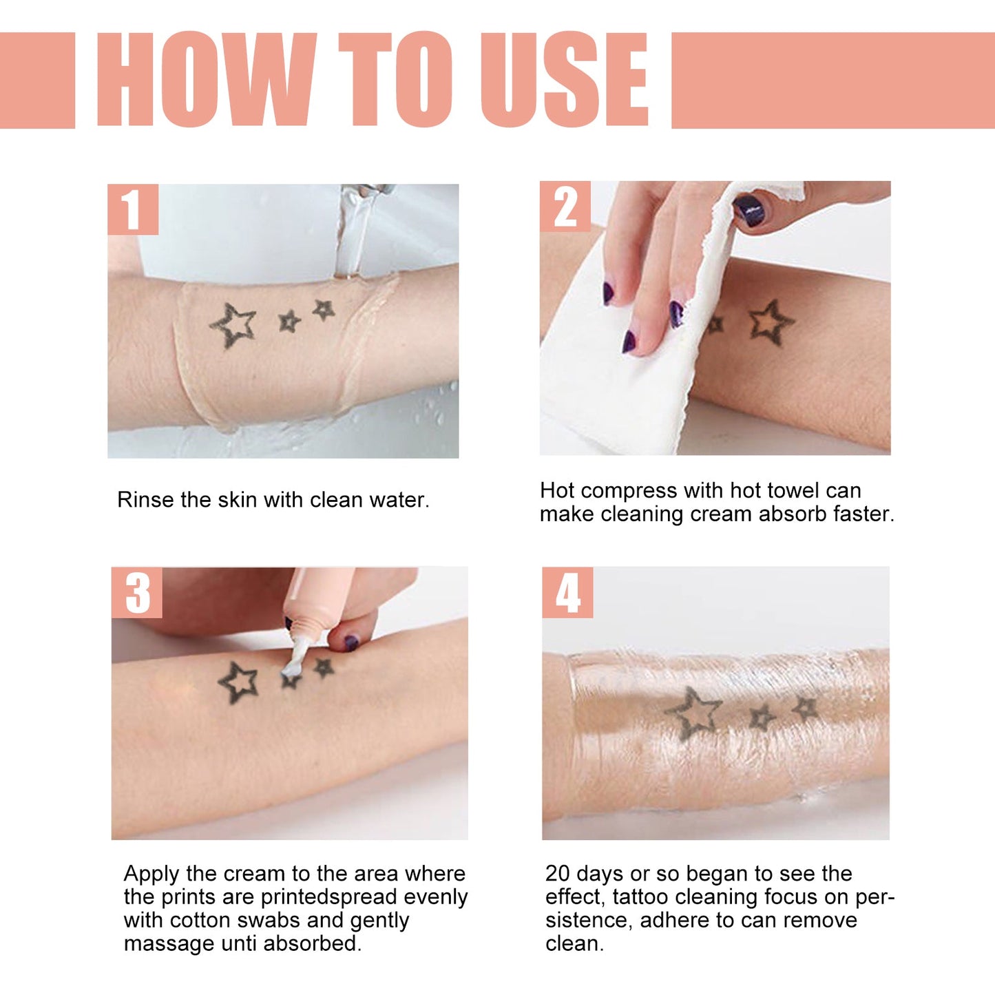 Print Remover, Plant Essence Tattoo Fade Fading Clean And Lighten Eyeliner Cleaning Cream