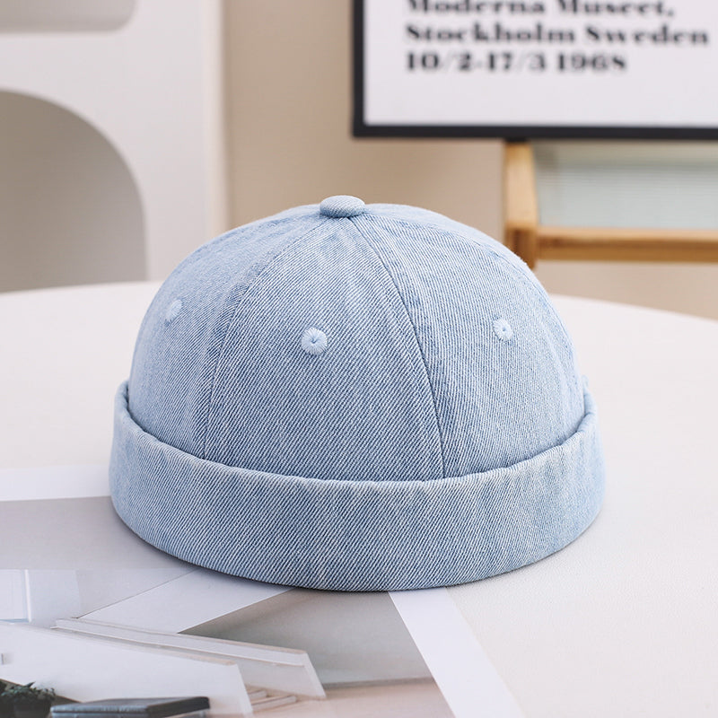 Monochromatic Light Board Washed To Create An Old-fashioned, Retro And Casual Look. Straw Hat With No Brim, Suitable For Daily Outings, Shopping And Outdoor Activities.