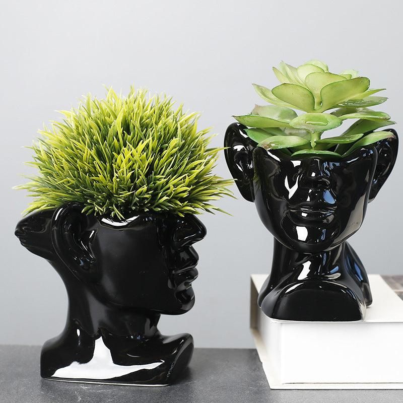 Body Art Ceramic Flower Pot Creative Plant Succulent Home Decoration