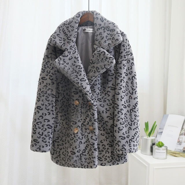 Women's Fur Coat Winter Loose Short Windbreaker Jacket