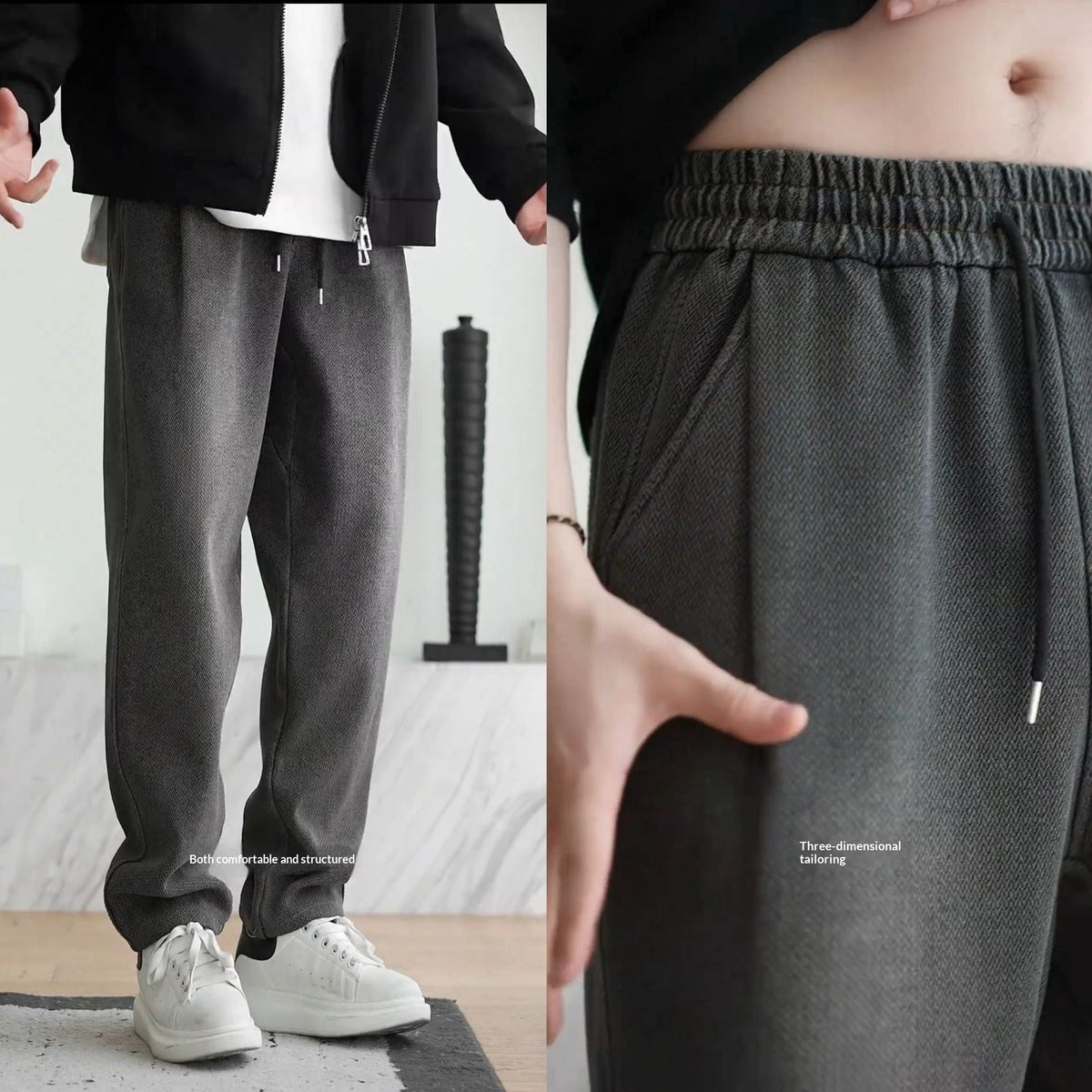 Mens Loose Versatile Retro-Style Spring Jeans