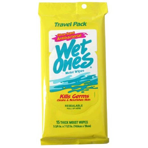 Wet Ones Hands & Face Citrus Scent Antibacterial Wipes 15 Ct Peg