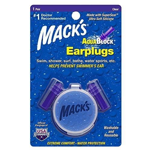 Macks AquaBlock Swimming Earplugs Washable And Reusable