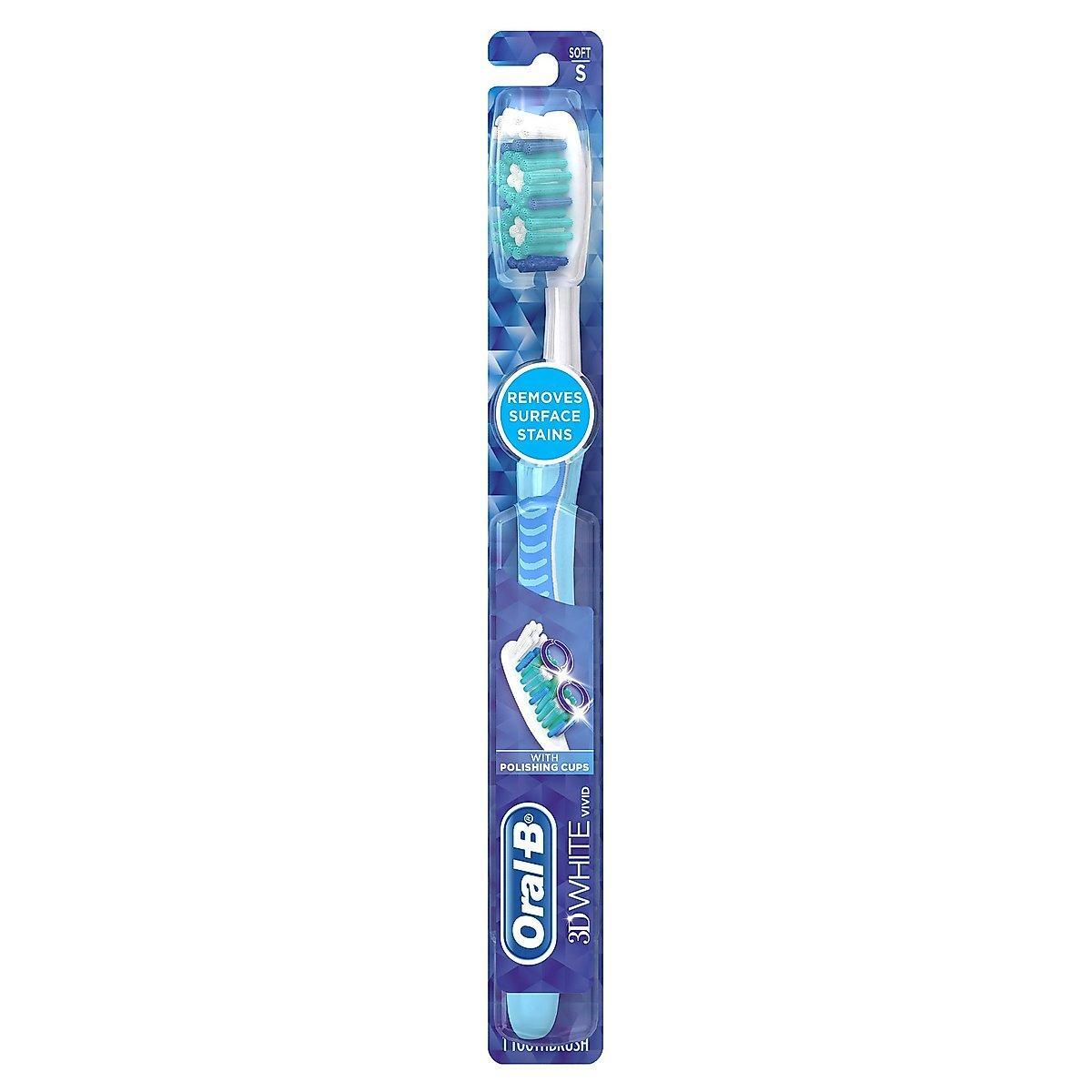 Oral B 3D White Vivid Manual Toothbrush, Soft Bristles