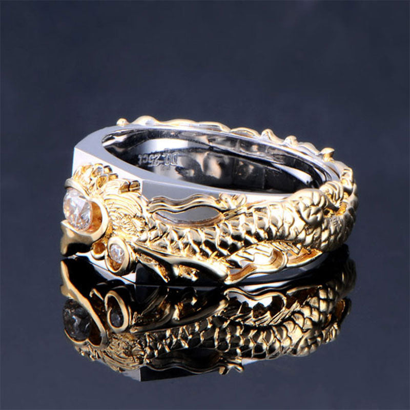 Men's Dragon Zircon Ring