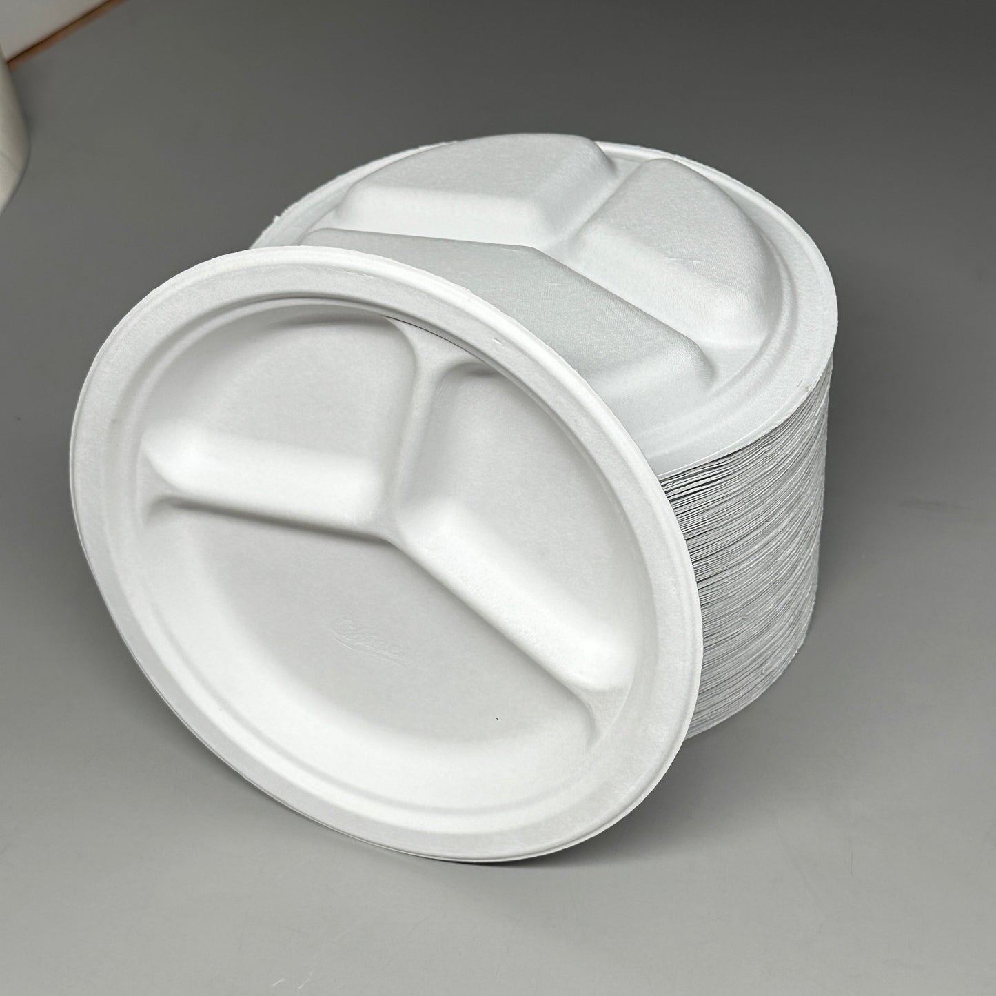 Divided Paper Plates (500 PACK) Disposable Round 10" Plates