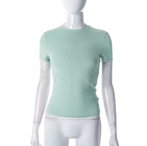 Style Loft Collection Vibin' In Durban Solid Color Cropped T-Shirt