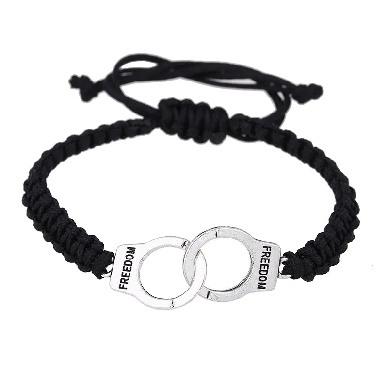 Style Loft Collection Handmade Braided Rope Cuff Linked Couples Bracelet