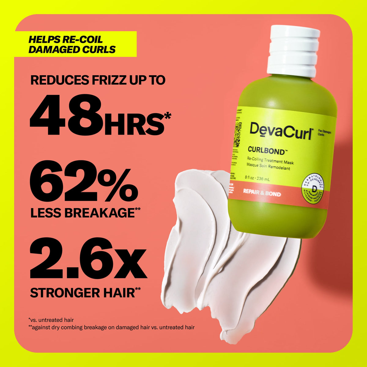 DevaCurl CurlBond Re-Coiling Treatment Mask Curly Hair 17.5 oz