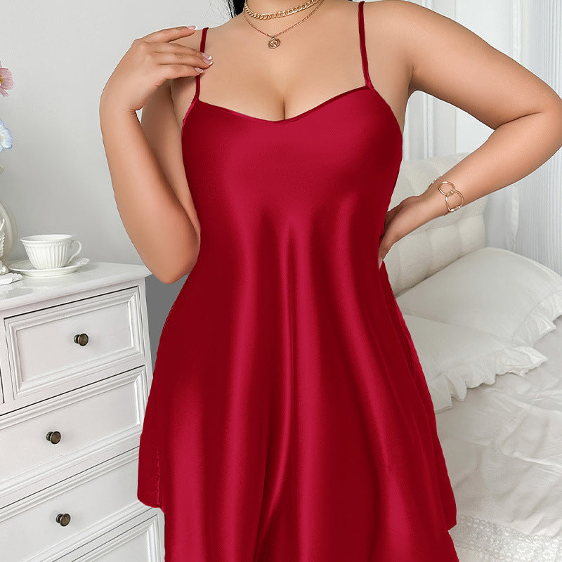 Plus Size Backless Slip Dress Women