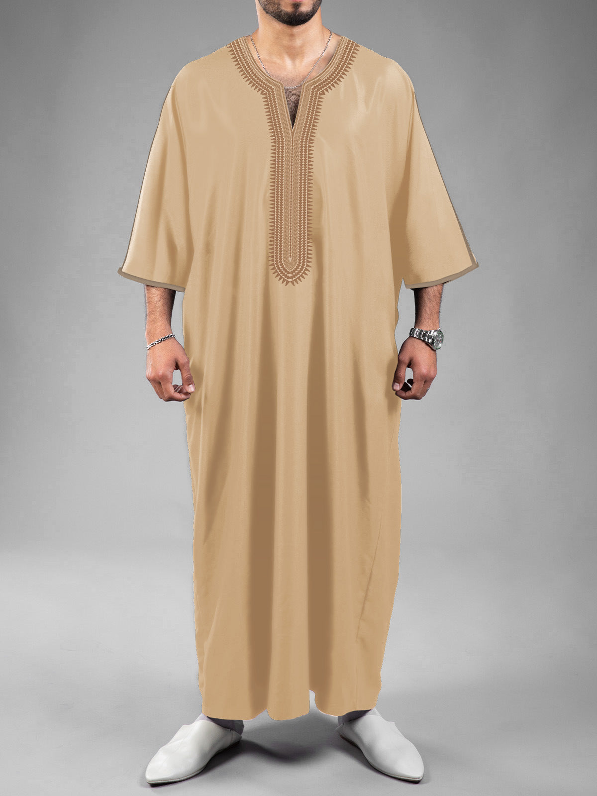 3D Digital-Print Ethnic Moroccan Mens Robe