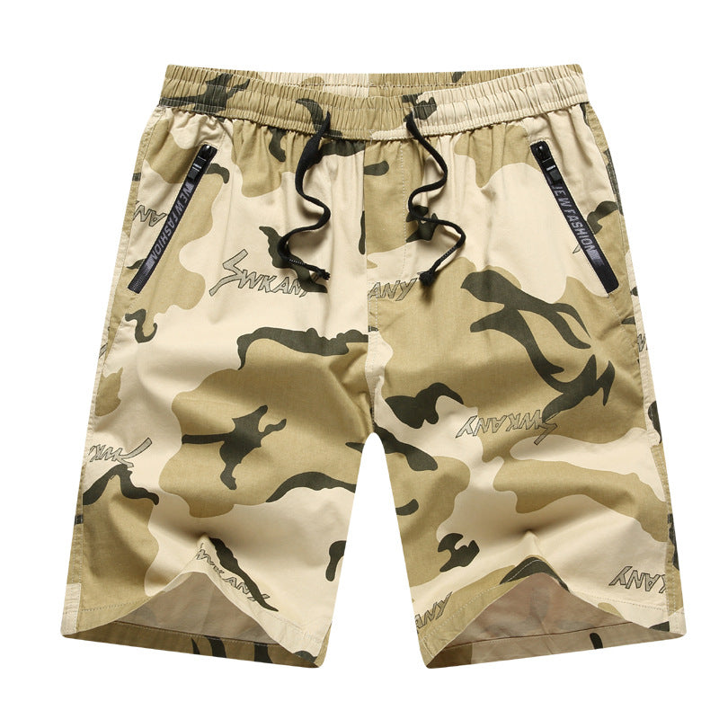Mens Loose Multi-Pocket Cargo Shorts In Pure Cotton