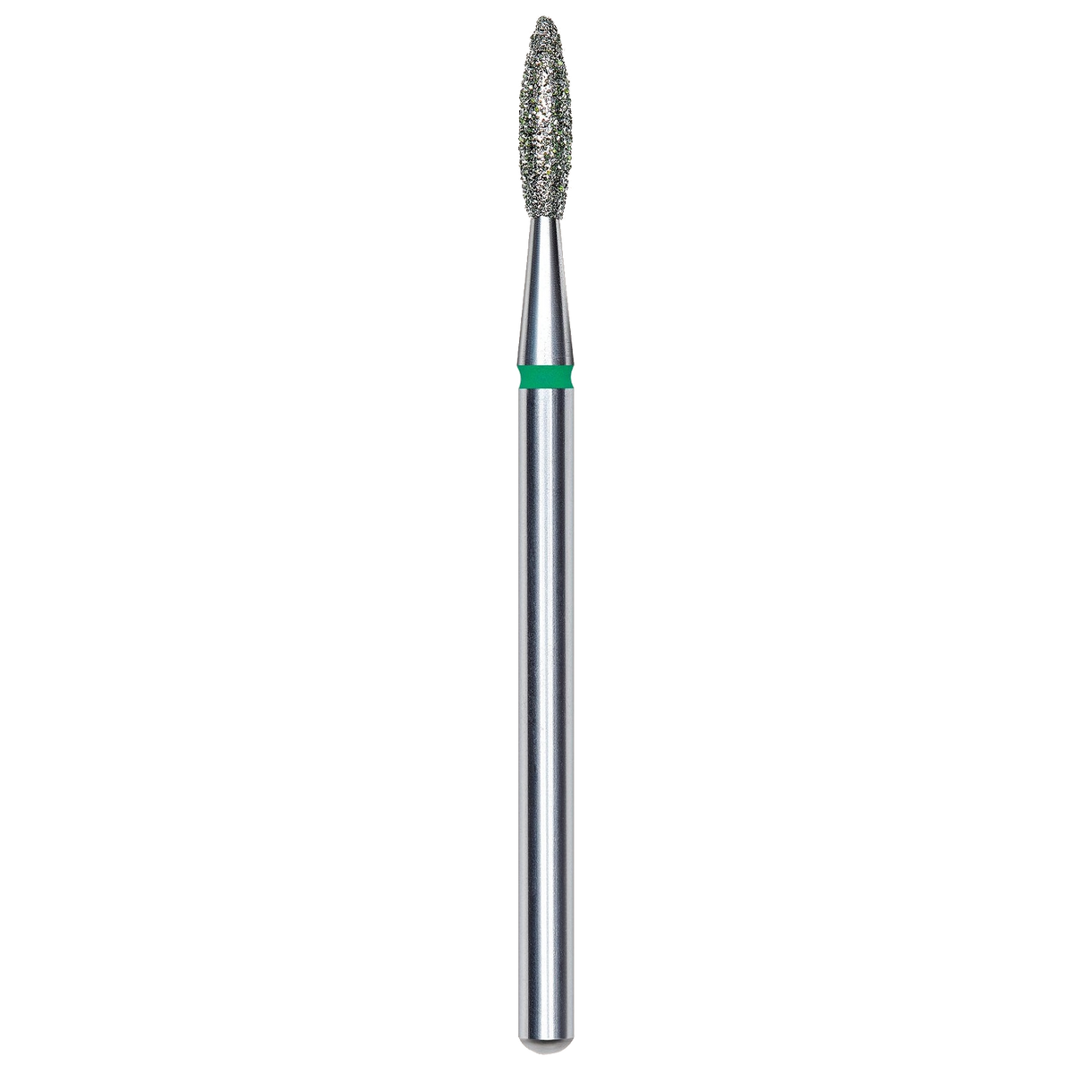 DIAMOND NAIL DRILL BIT, "FLAME", GREEN, HEAD DIAMETER 2.1/8MM (FA10G021/8) - STALEKS™